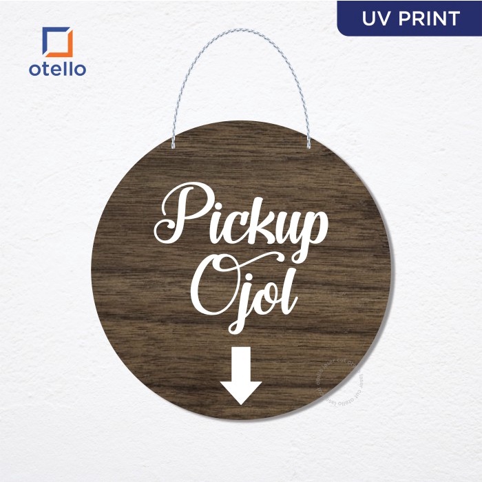 Jual Signage Pick Up Ojol Kayu Wooden Papan Gantungan Penanda Ojek