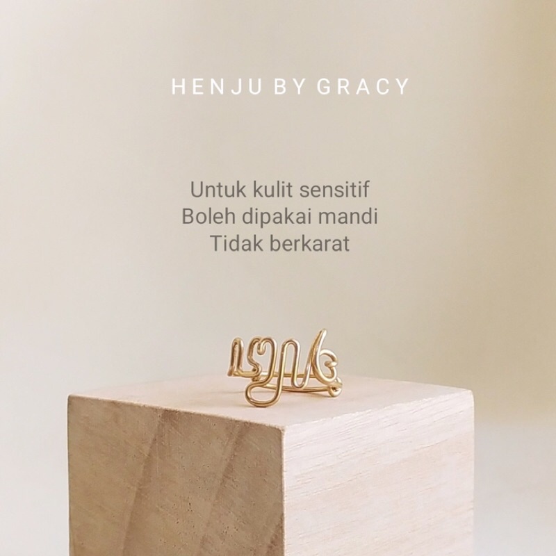 Henju By Gracy Aksara Jawa Ring Cincin Aksara Jawa Cincin Angka