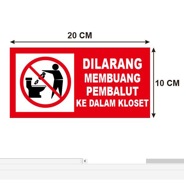 Jual Stiker Himbauan Dilarang Membuang Pembalut Ke Dalam Kloset