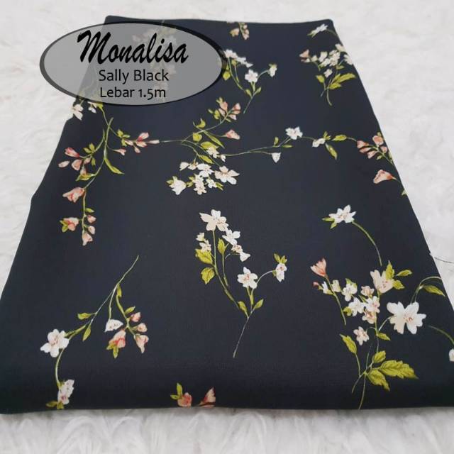 Jual KAIN MONALISA SALLY BLACK HARGA PER 0 5 METER Shopee Indonesia