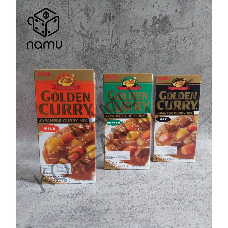 Jual S B Golden Curry Hot Medium Hot Mild Japanese Curry Sauce 92gr