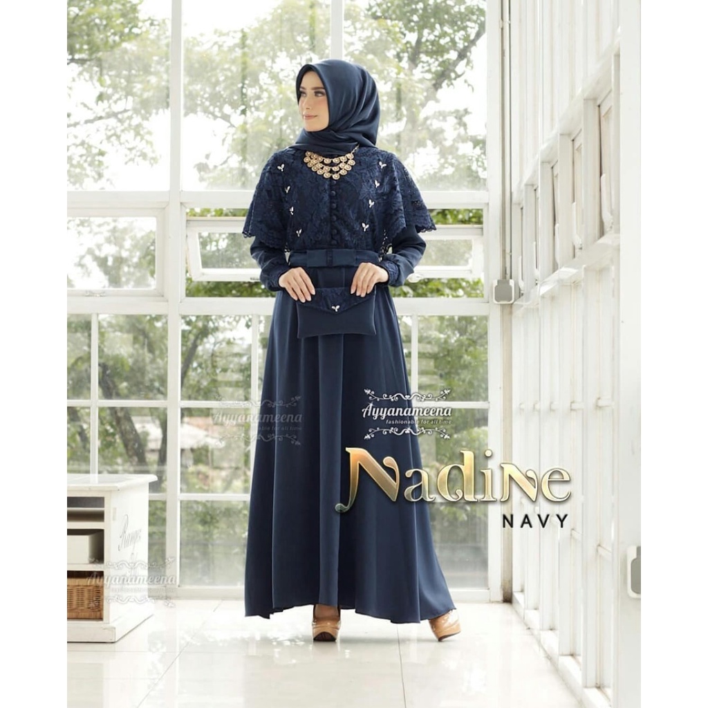 Jual Nadine Dress Dress Kondangan Ukuran M L Xl Bahan Moscrepe