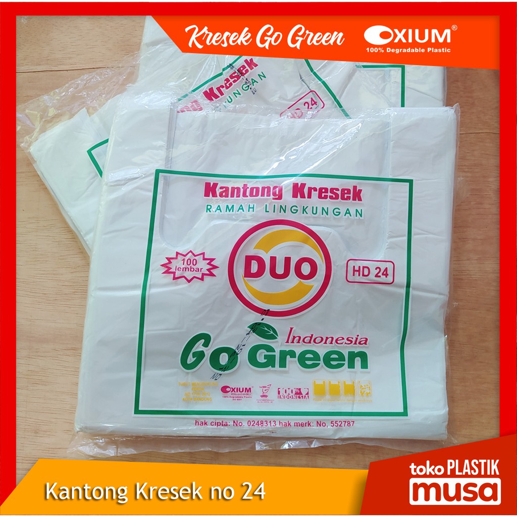 Kantong Plastik Kresek Putih Uk 24 Ramah Lingkungan Mengandung Oxium By