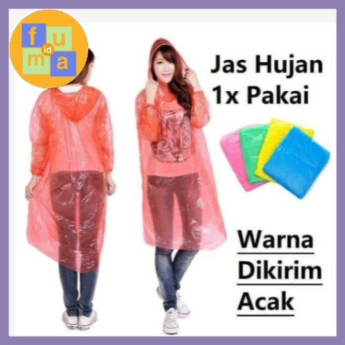 Jual Jas Hujan Sekali Pakai Plastik Plastic Ponco Disposable Raincoat