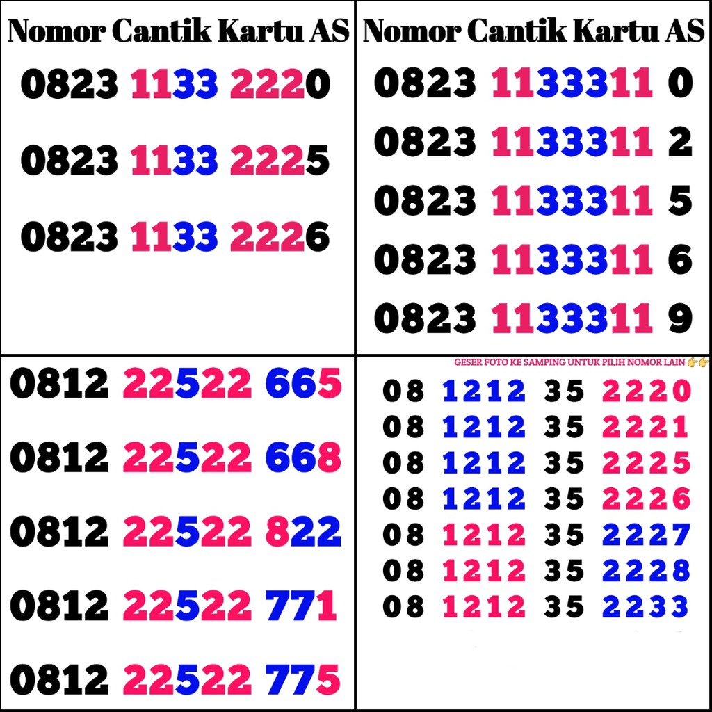 Nomor Cantik Simpati Digit Triple Angka Besar Hoki Bukan Kwarted