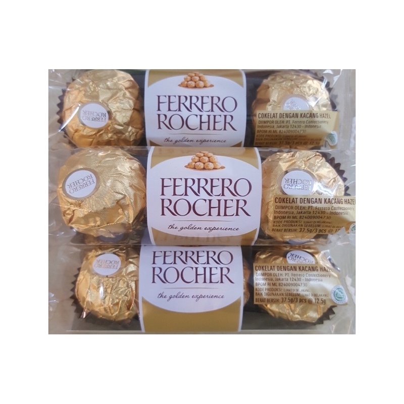 Jual Ferrero Rocher Chocolate Isi 3 With Kacang Hazelnut Shopee Indonesia