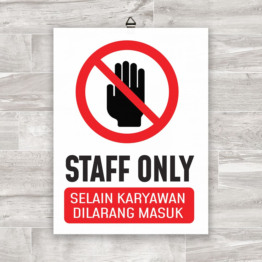 Jual 10 Stiker Dilarang Masuk Staff Only Hiasan Dinding Pajangan