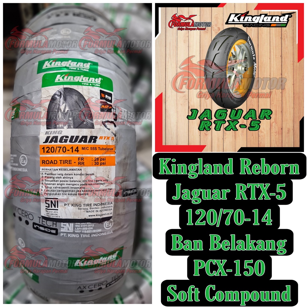 Jual 120 70 14 Ban Kingland Jaguar RTX 5 Soft Compound Tubeless Ban