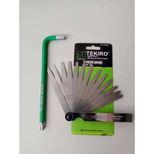 Jual 2 Pcs PAKET FEELER GAUGE TEKIRO PLUS KUNCI BUKA KLEP MOTOR T 40