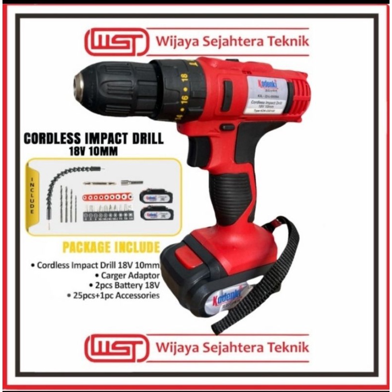 Jual Kodenki Mesin Bor Tembok Cordless Baterai CORDLESS Impack Drill 18