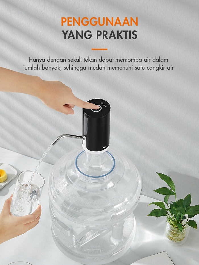 Jual Gaabor Pompa Air Galon Elektrik Dispenser Air Minum Portable Hitam