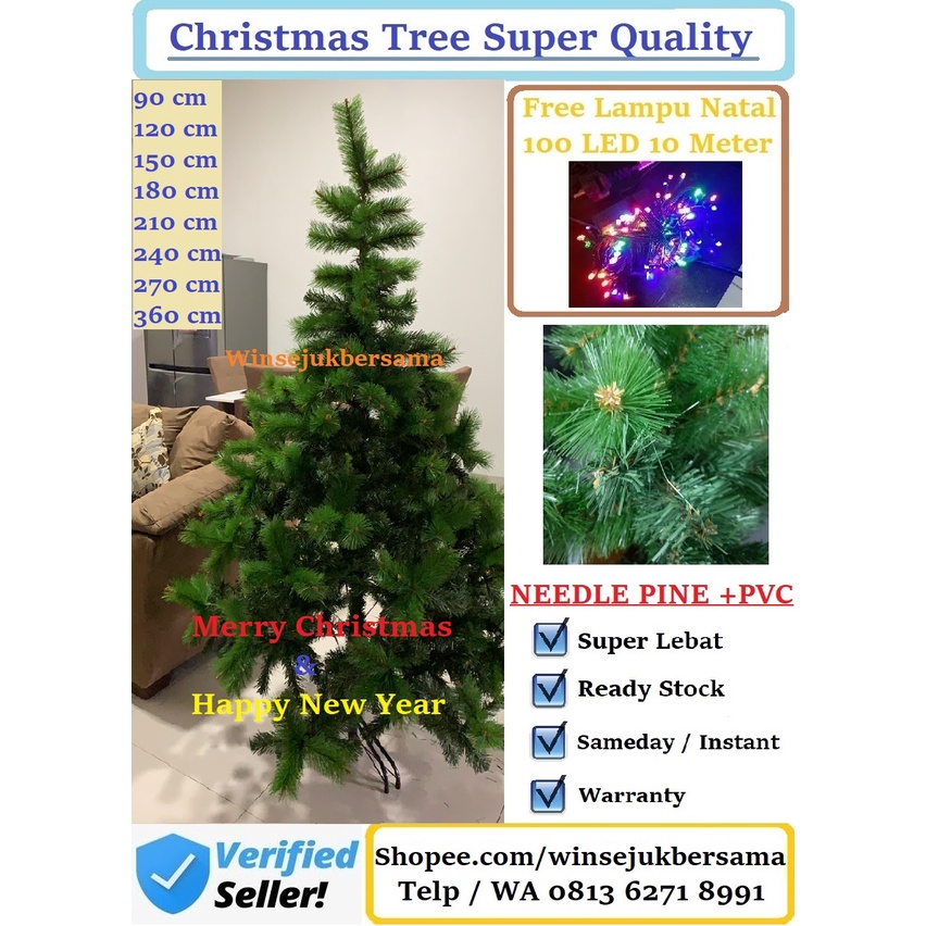 Jual Pohon Natal 1 8 Meter 6 Feet 180 Cm Tanpa Accesories JNE