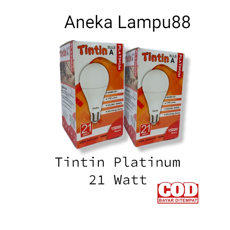 Jual LAMPU LED 21 WATT PUTIH BOHLAM LAMPU TINTIN PLATINUM 21WATT SNI