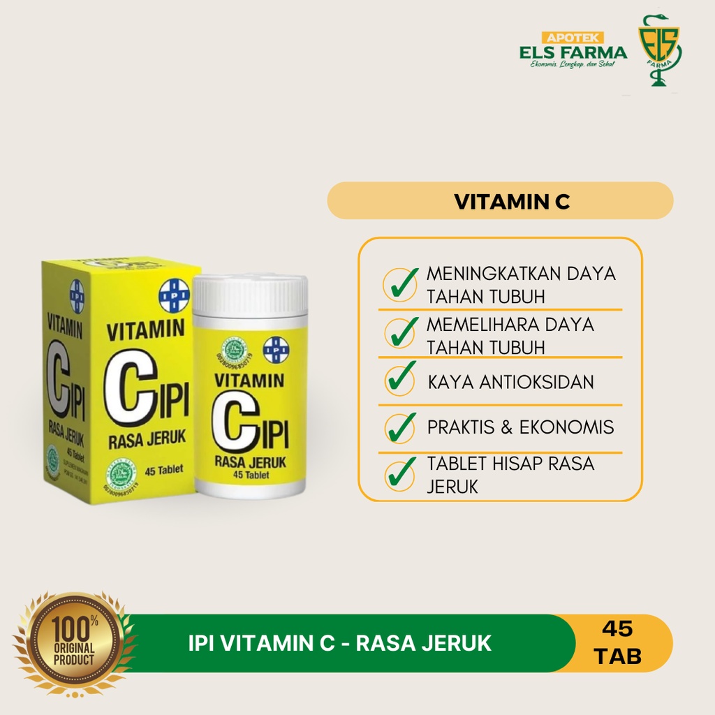 Jual IPI VITAMIN C ISI 45 TABLET 90 TABLET Shopee Indonesia