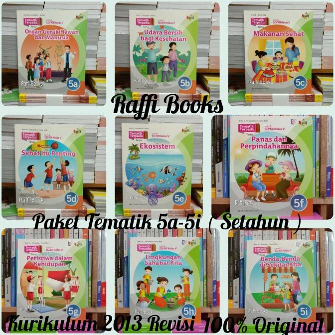 Jual Paket Tematik 5a 5i Kelas 5 SD Mi K13 Revisi Erlangga Setahun