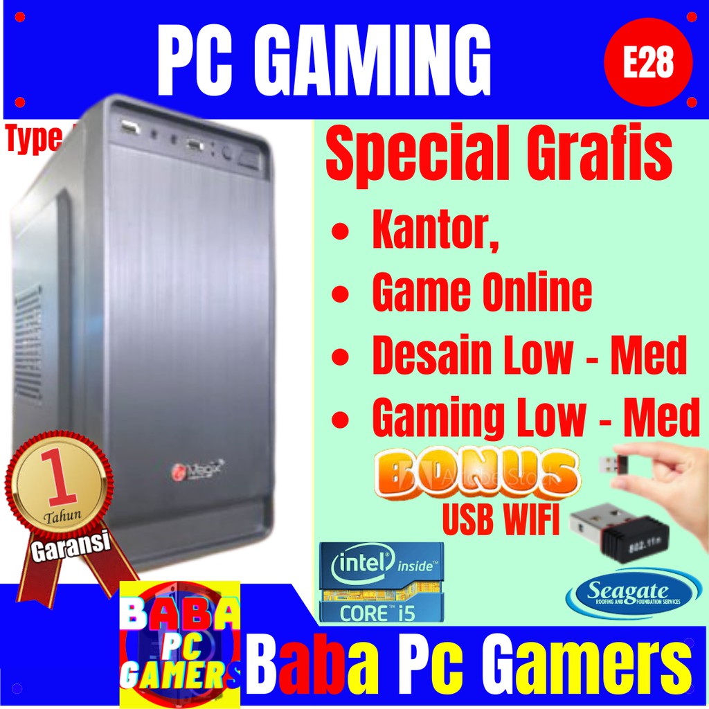 Jual Pc Gaming Intel Core I5 2400 Komputer Cpu Vga Gt 1030 2gb Ram 8gb