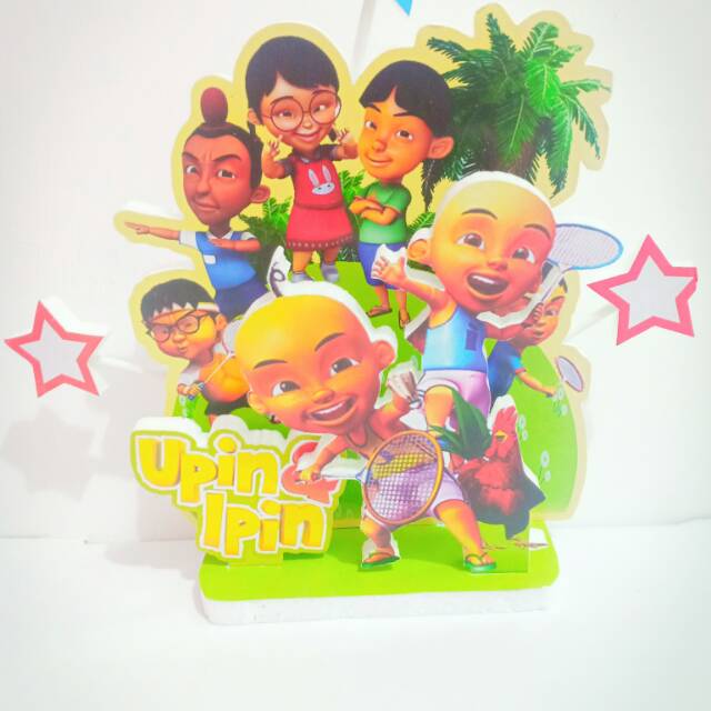 Jual Topper Upin Ipin Background Cake Dekorasi Hiasan Mainan Karakter