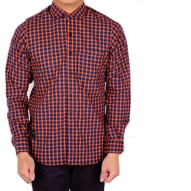 Jual Flanel Kemeja Kotak Kotak Maroon Slim Pria Casual Kemeja Flanel