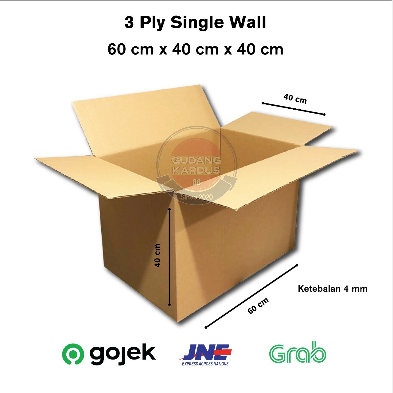 KARDUS KARTON BOX POLOS JUMBO BESAR UKURAN 60x40x40 CM Shopee Indonesia