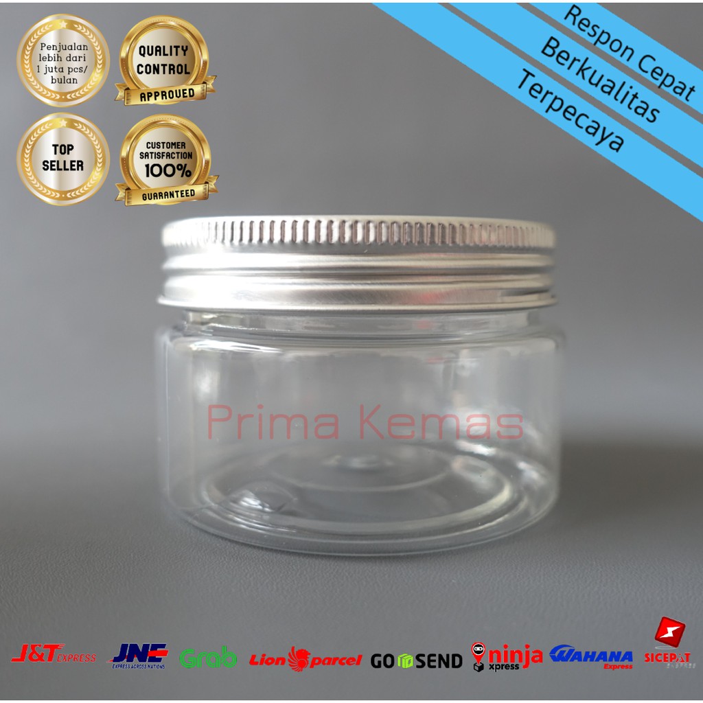 Jual Kemasan Pot Lulur Jar Kemasan Kosmetik Pet Jar Cap Aluminium