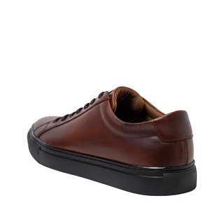 Jual Prabu Cipta Brown Black Sepatu Kulit Sneakers Pria Cokelat Hitam