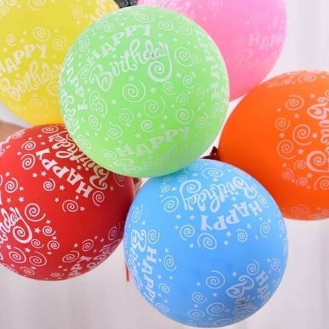 Jual Balon Latex Motif Tulisan Happy Birthday Shopee Indonesia