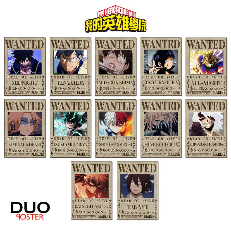 Jual Poster Anime Boku No Hero Academia Poster Bounty Boku No Hero