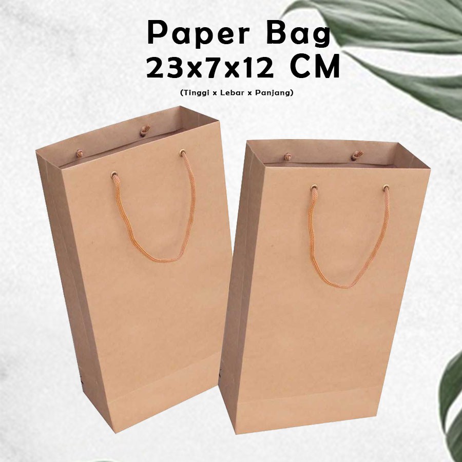 Jual Paper Bag Polos Coklat 23x7x12cm Paper Bag Kado Souvenir Packaging