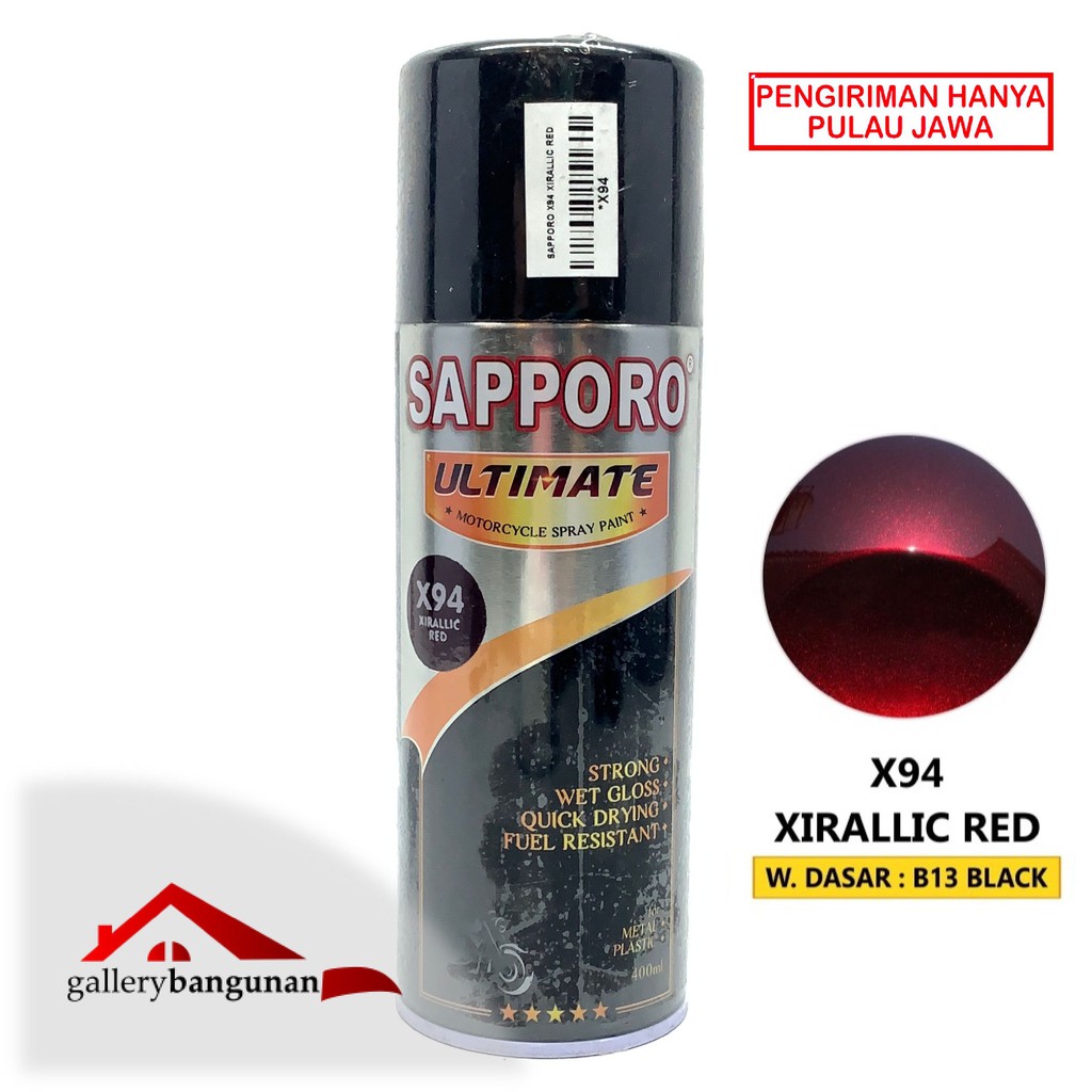 Jual Sapporo Ultimate X94 Xirallic Red Pilok Pilox Cat Semprot