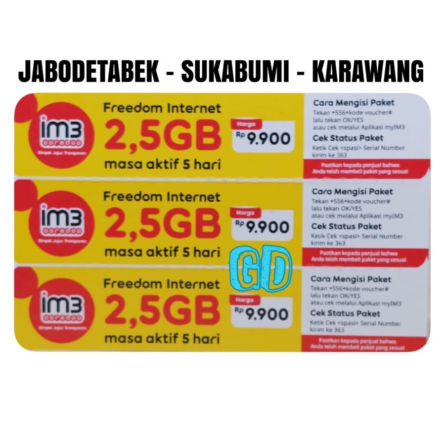 Jual Voucher Indosat Freedom Internet Gb Hari Jabodetabek