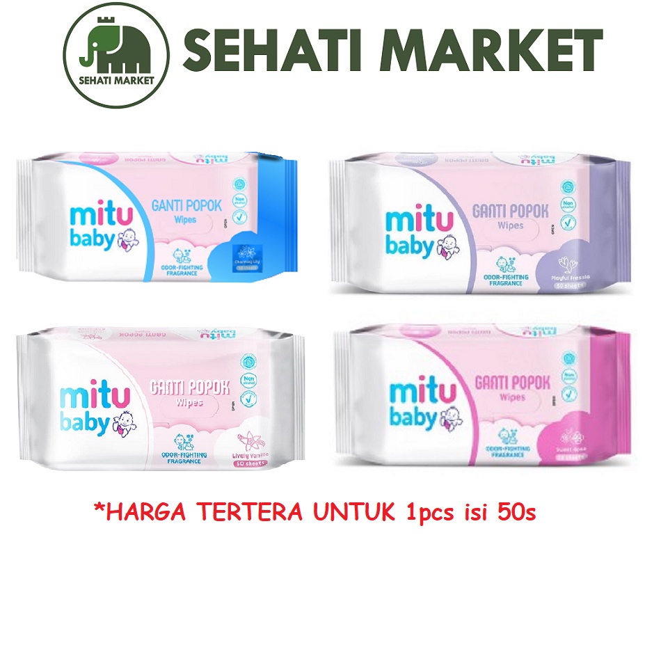 Jual Mitu Wipes Ganti Popok Biru Putih Pink Ungu S Harga Satuan