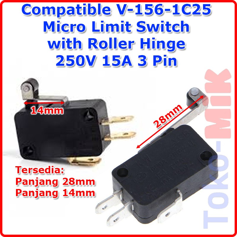 Jual V C Micro Limit Switch Roller Hinge Gagang V A Pin