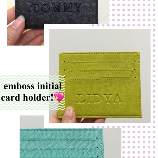 Jual WAJIB BACA CAPTION EMBOSS INITIAL NAMA CARD HOLDER ORDER DISINI