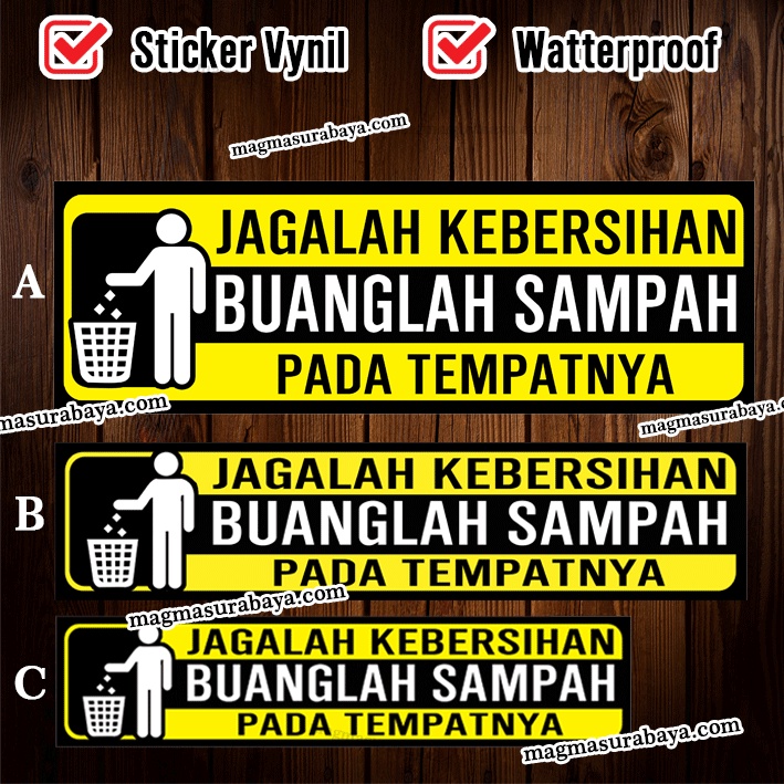 Jual Sticker Jagalah Kebersihan Buang Sampah Pada Tempatnya Label