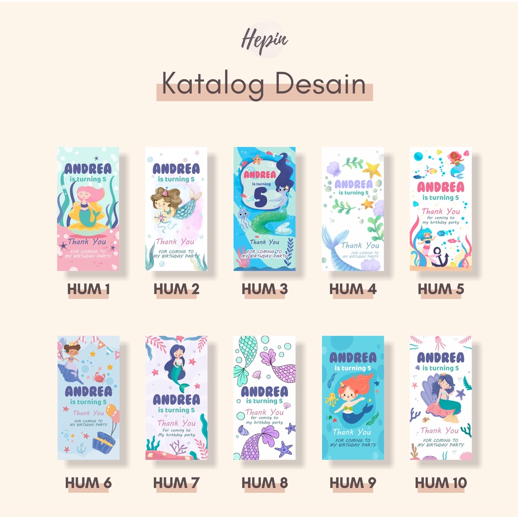 Jual Free Desain Hang Tag Ulang Tahun Edisi Mermaid Shopee Indonesia