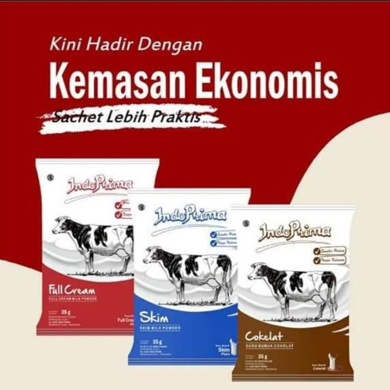 Jual Susu Indoprima Sachet 35gr Cokelat Full Cream Skim Shopee Indonesia