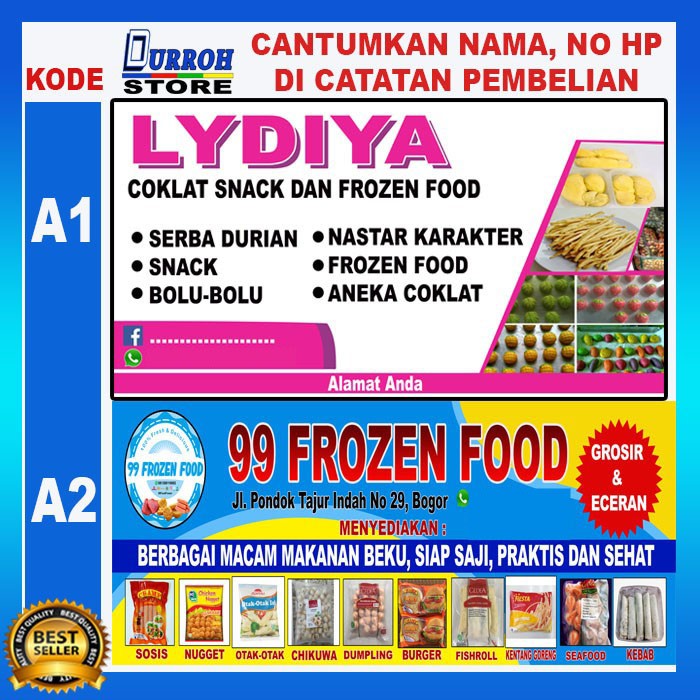 Spanduk Banner Usaha Frozen Food X Shopee Indonesia