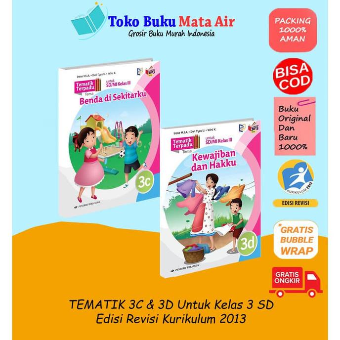 Jual PAKET TEMATIK TERPADU 3C 3D SD MI KELAS III IRENE ERLANGGA