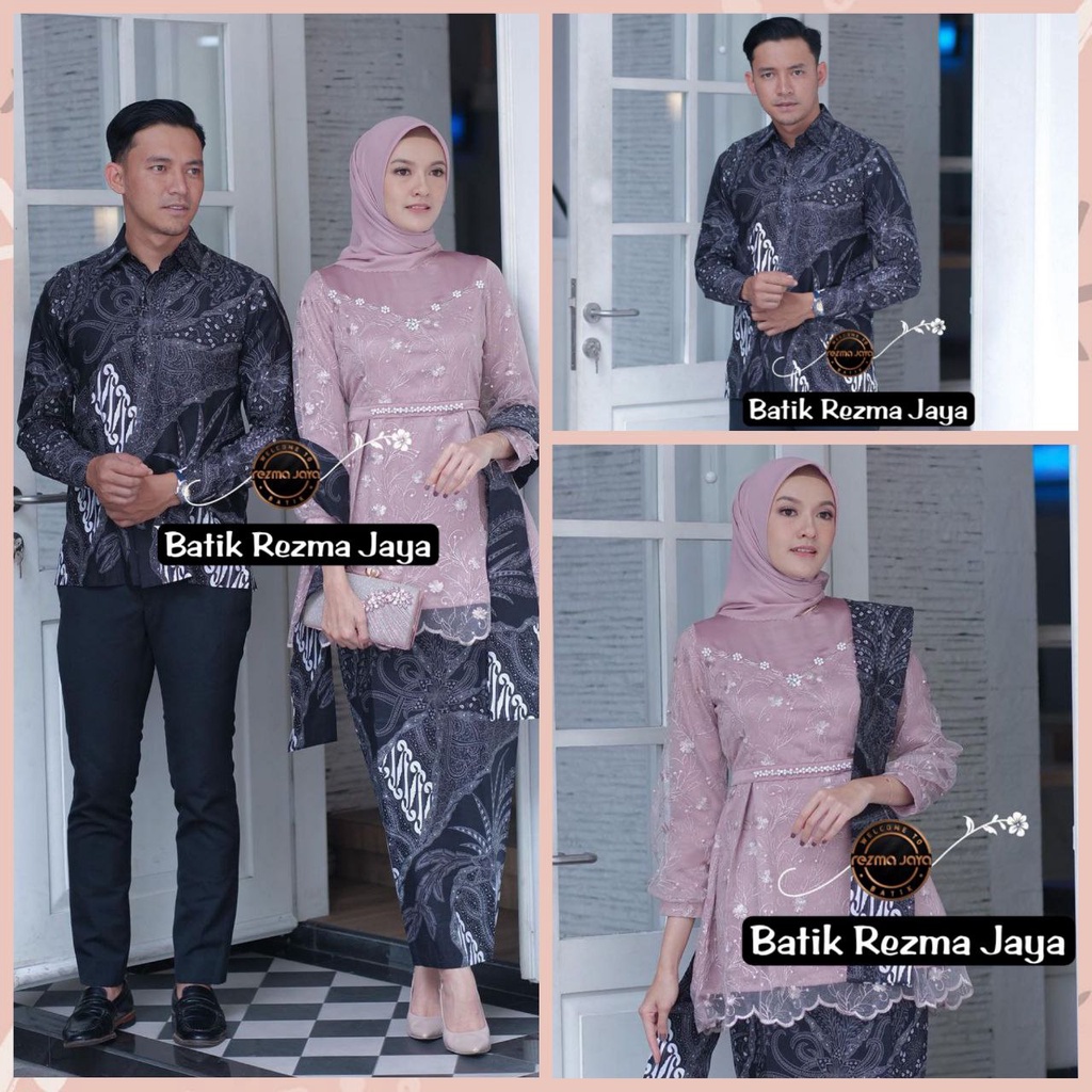 Jual Kebaya Arunika Rose Batik Couple Modern Kebaya Couple Modern Kebaya Tunik Couple Kebaya
