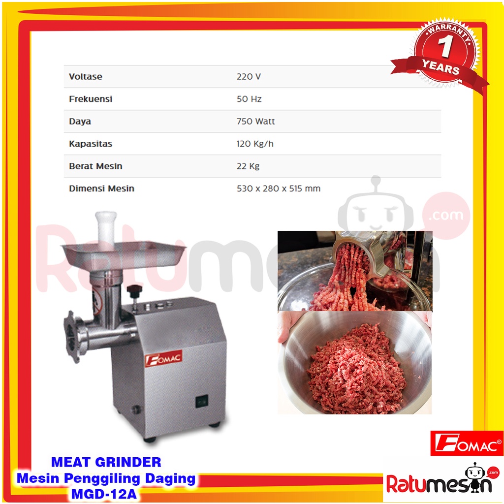 Jual Meat Grinder Mesin Penggiling Daging Mgd A Fomac Kapasitas