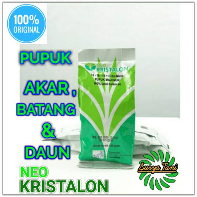 Jual Pupuk Daun Dan Akar NEO KRISTALON HIJAU Kemasan 100 Gram