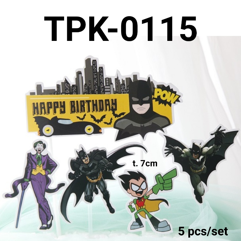 Jual Tpk Cake Topper Kertas Tusuk Hiasan Kue Batman Joker Shopee