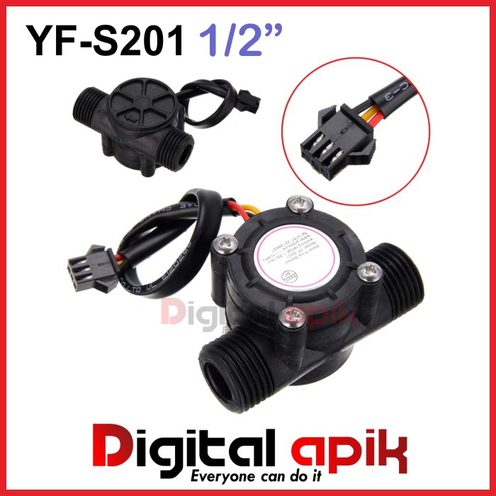 Jual YF S201 Water Flow Sensor Aliran Air 1 2 1 2 In YF S201 1 30L Min