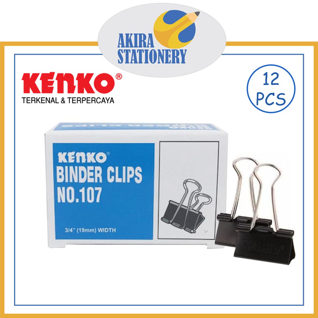 Jual BINDER CLIP PENJEPIT KERTAS KLIP KENKO NO 107 12 PCS