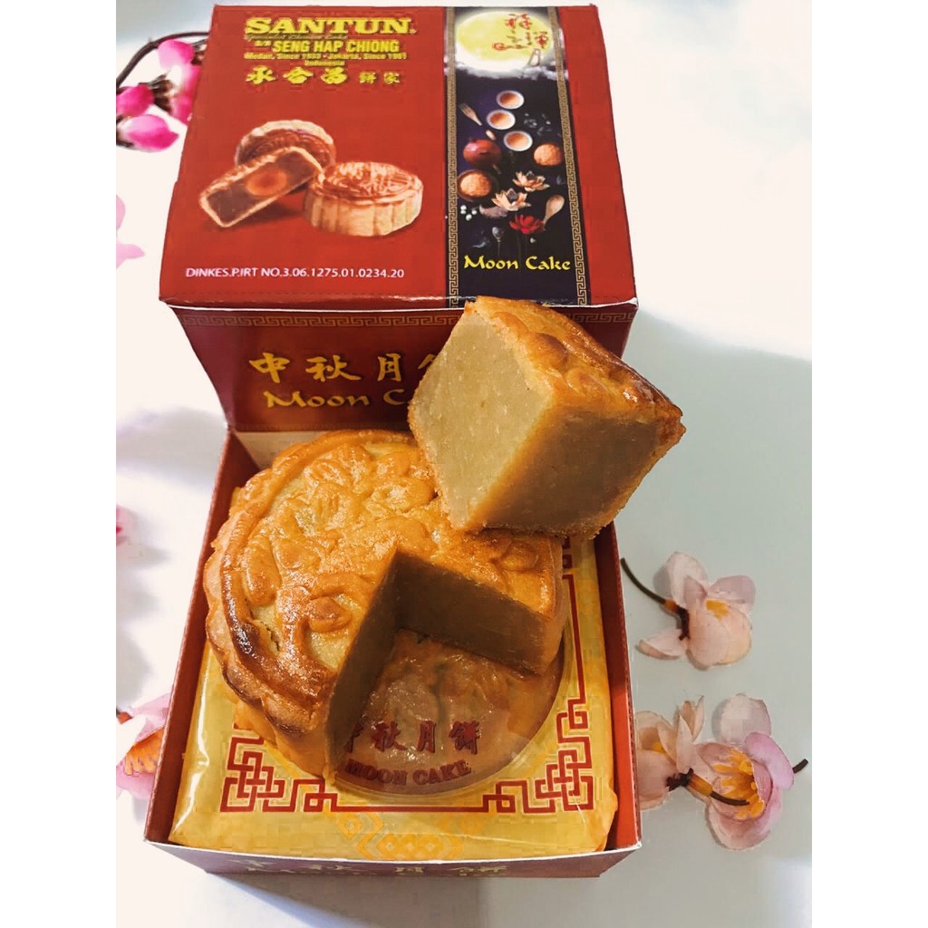 Jual MOON CAKE KUE BULAN SANTUN FOOD 1933 KACANG HIJAU 1pcs Box