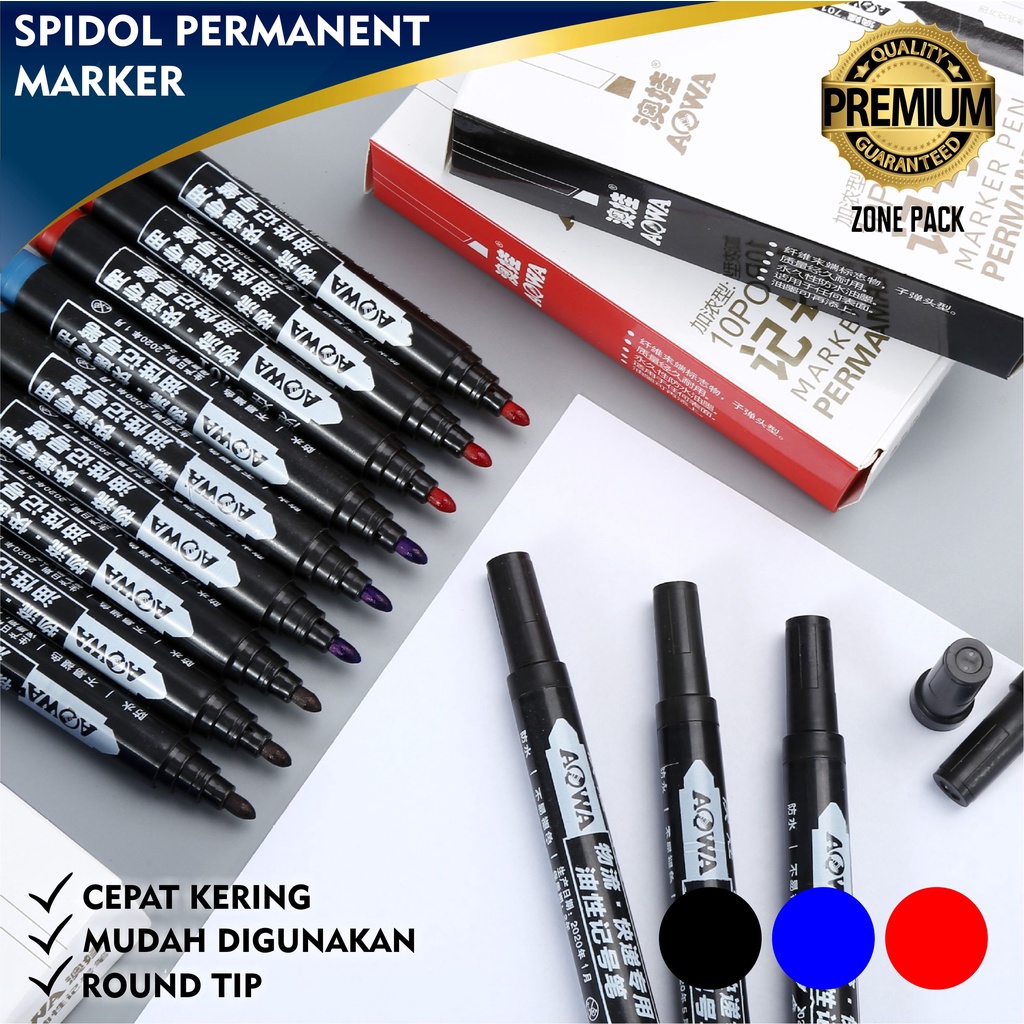 Jual Spidol Permanent Spidol Hitam Biru Merah Marker Permanent