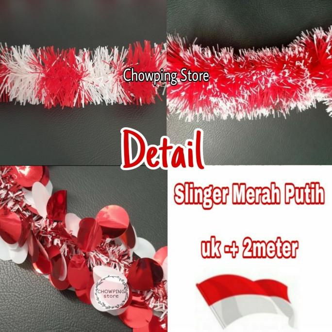 Jual Slinger Tinsel Merah Putih Hiasan Hut Ri Dirgahayu 17 Agustus