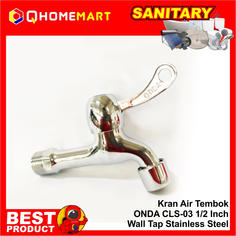 Jual Kran Air Tembok Onda Cls Inch Wall Tap Stainless Steel