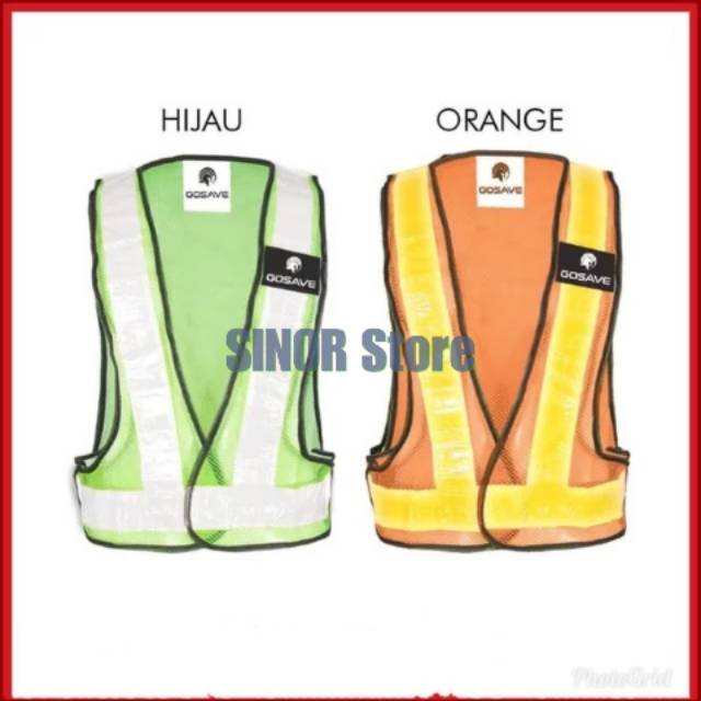 Jual Rompi V Guard Jaring HIJAU Dan ORANGE Safety Vest Scotlite PVC