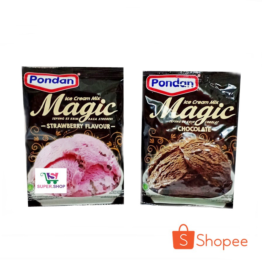 Pondan Ice Cream Mix Magic Strawberry Cokelat Gram Sachet Shopee